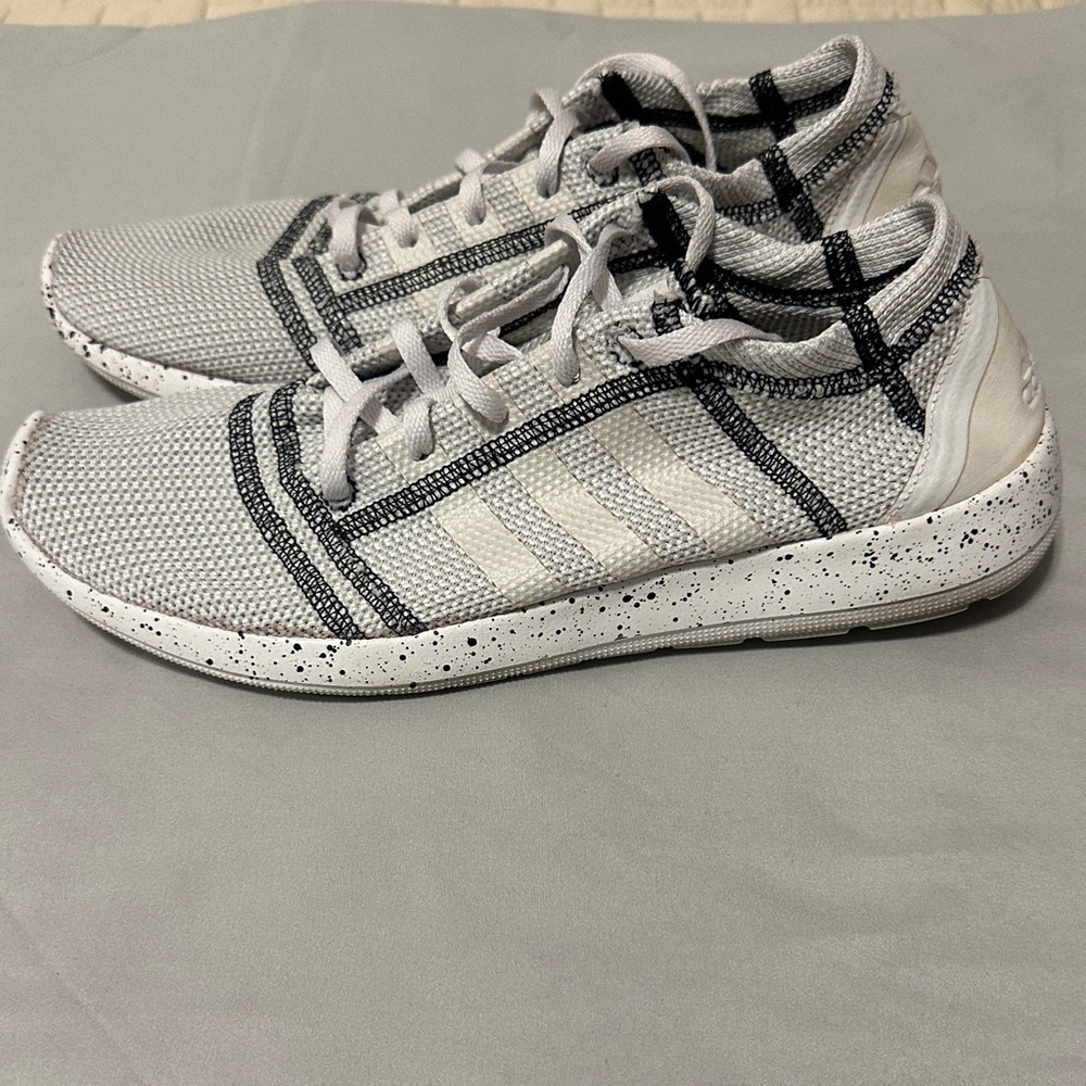 Adidas Speckled Sole White and Black Sneakers